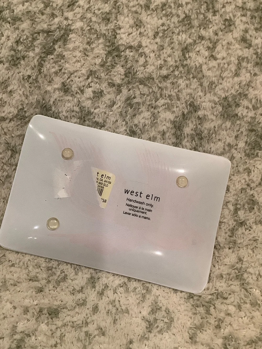 West Elm Red Betta Fish Glass Trinket Jewelry Soap  Dish RS 6”x4”